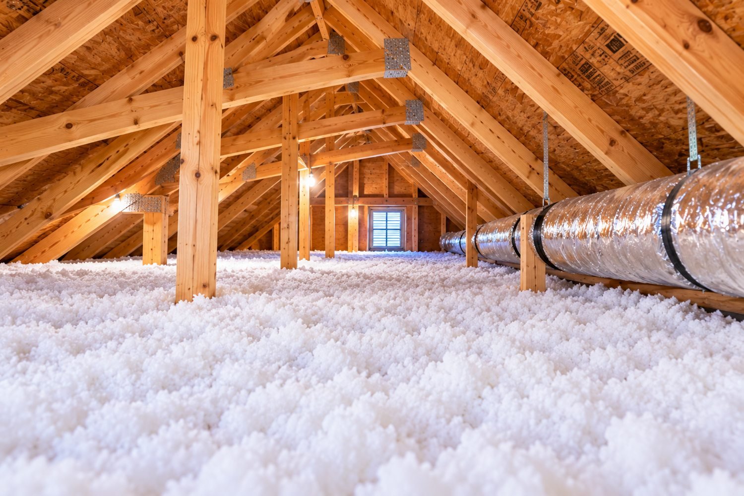 Insulated Attic with Silver Ductwork-1