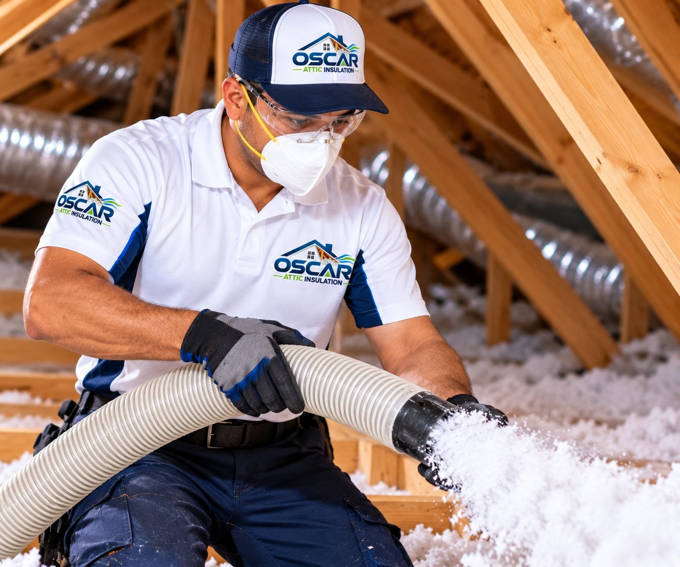 Attic Insulation Technician at Work-1
